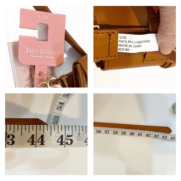 NWT Juicy Couture Cognac Belted Saddle Bag/Fanny Pack, Sz Lg/X-Lg - Picture 14 of 16